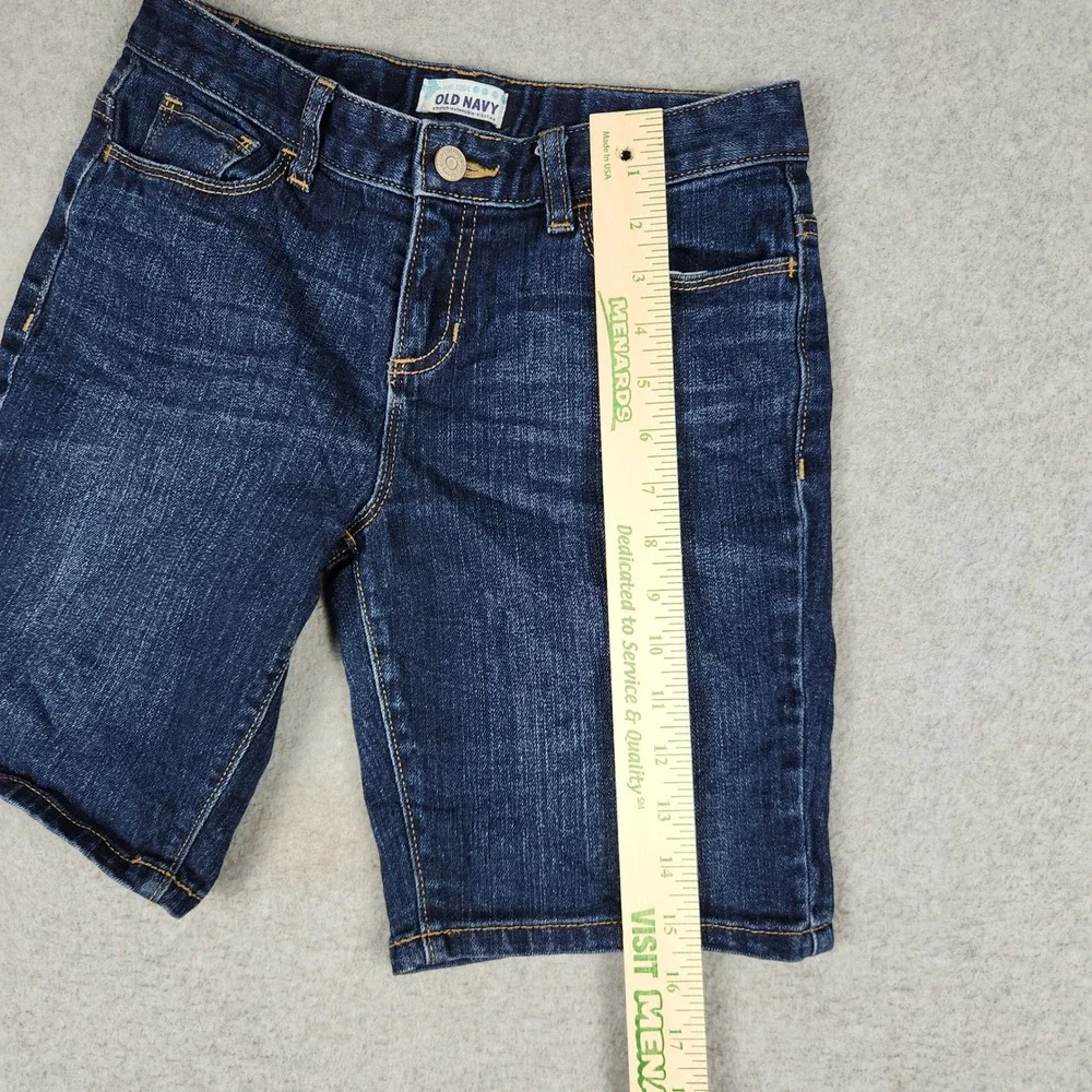 Old Navy Denim Shorts Girls 14 Blue Cotton Stretch Dark Wash 5-Pocket Casual